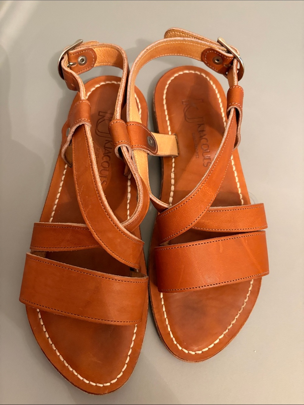 KJacqoues Tan Leather Strappy Sandals - Tan